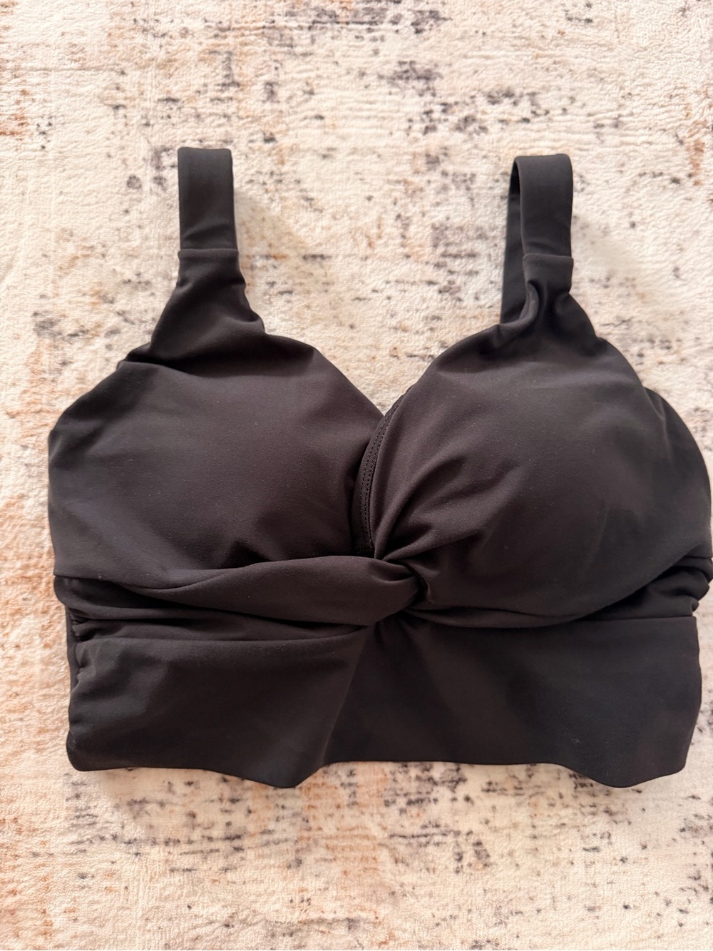 HALARA Black Twist-Front Bralette Bodysuit Top. Athletica